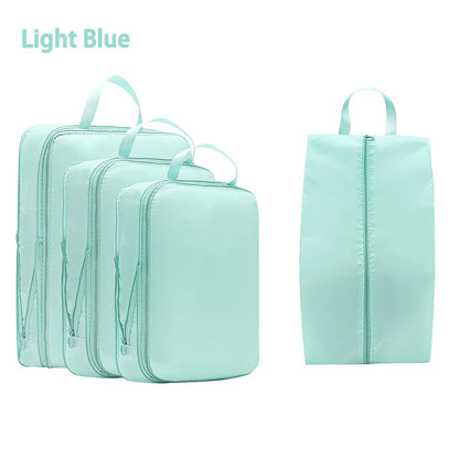 4Pcs/Set Travel Compression Bag Luggage Organizer Travel Pouch Packing Cubes for Travel Bag Organizer Travel Storage Bag