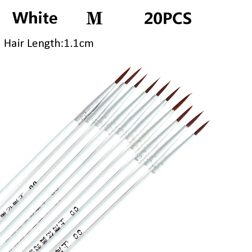 10/20pcs Art Supplies Nylon Hand Painted Drawing Hook Line Pen Paint Painting Brush