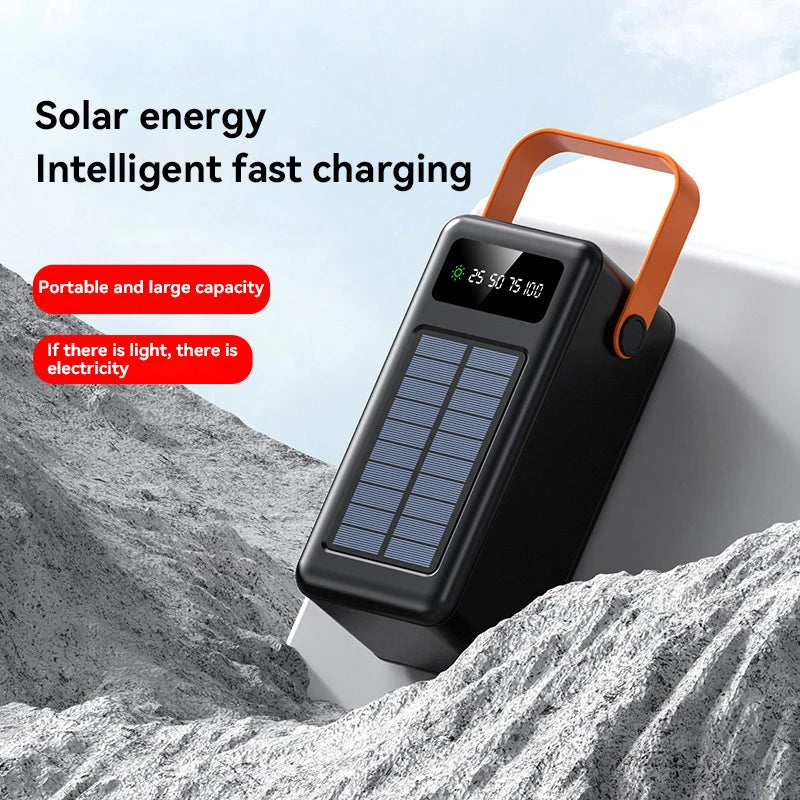 Xiaomi 100000mAh Solar Energy Power Bank Outdoor Camping Light Large Capacity Power Bank Detachable Four Wire Power Bank New