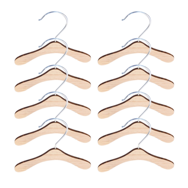 10 Pieces Wooden Pet Apparel Hangers Wooden Portable Clothes Hanger Durable Gift