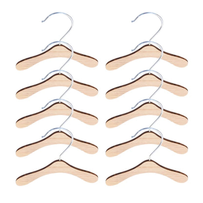 10 Pieces Wooden Pet Apparel Hangers Wooden Portable Clothes Hanger Durable Gift