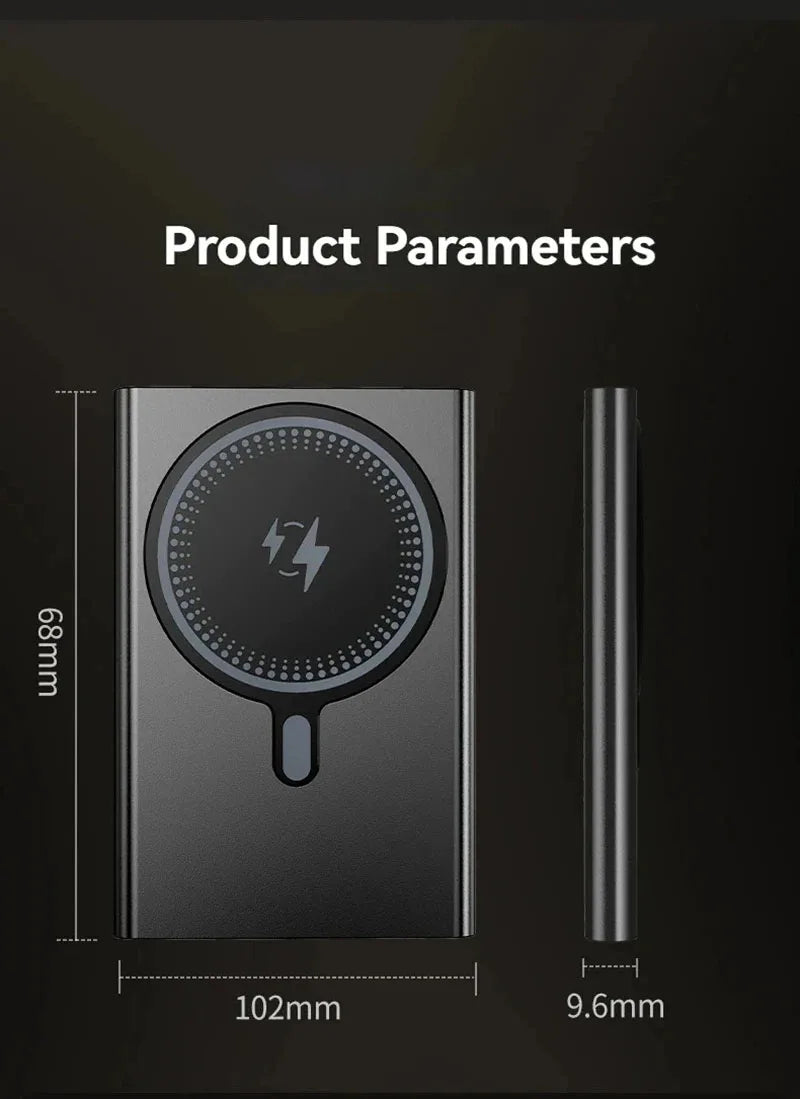 5000/10000mAh Thin Wireless Power Bank Potable Charging Mobile Powerbank Magnetic External Battery for iPhone Huawei Xiaomi 2025