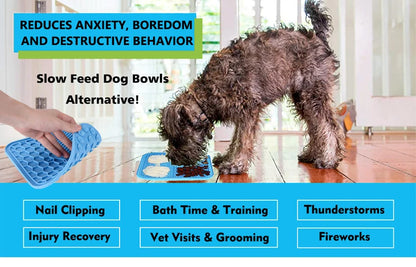 Silicone Pet Licking Pad for Dog & Cat | Anti-Choking Slow Feeder with Suction Cup | Yogurt Meal Mat & Slow Food Bowl Plate