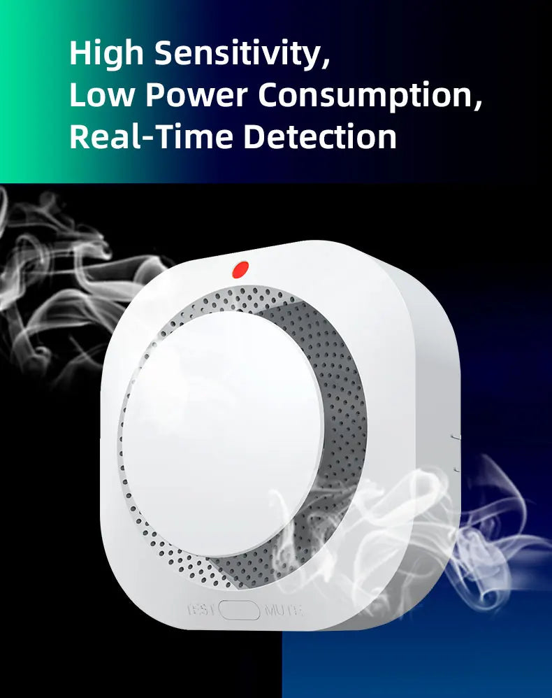 Independent Smoke Detector Sensor For Home Warehouse Security Smart Smoke Fire Alarm Replaceable Alarmas De Seguridad Para Casa