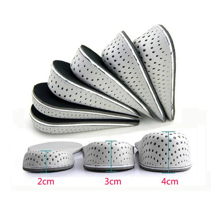 Height Increase Half Shoe Insoles Heel Insert Sports Shoes Pad Cushion Arch Support Unisex 2-4 CM Invisible Heighten Sole Insole