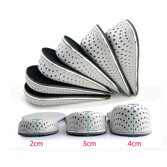 Height Increase Half Shoe Insoles Heel Insert Sports Shoes Pad Cushion Arch Support Unisex 2-4 CM Invisible Heighten Sole Insole