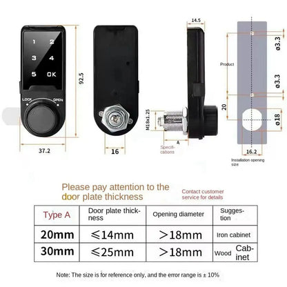New ABS Cabinet Password Locks Home Security Digital Coded Digital Coded Lock Anti-Theft Hardware Touch Keypad Lock Cabinet