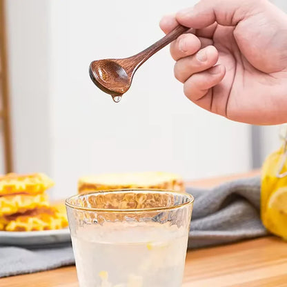 6Pcs Wooden Spoons Set, Kitchen Utensils for Soup, Dessert & Dinner Serving, Wood Cutlery