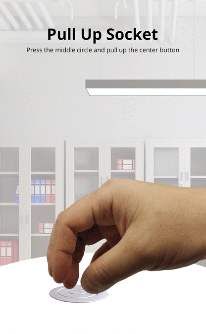 Wallpad Pull Pop Up Desktop Socket 3 Outlets 2.4A USB Ports or No 2M Extension Plug Retractable Aluminum Body For Kitchen Tabel