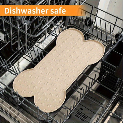 Silicone Dog Feeding Mat,Non-Slip Pet Food Pad Washable Waterproof Dog Cat Feeding Tray,Durable Food Bowl Placemat for All Breed