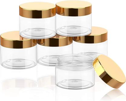 8-Pack Plastic Jars with Lids: Wide-Mouth, Refillable, Leakproof, Reusable, Round, Empty Jars for Travel, Cosmetics, Dry Food