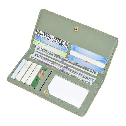 RFID Blocking Ultra-Thin Wallet for Women, Multi-Card Check Credit Card Bag, Multi-functional Zipper Buckle, Long Fashion wallet