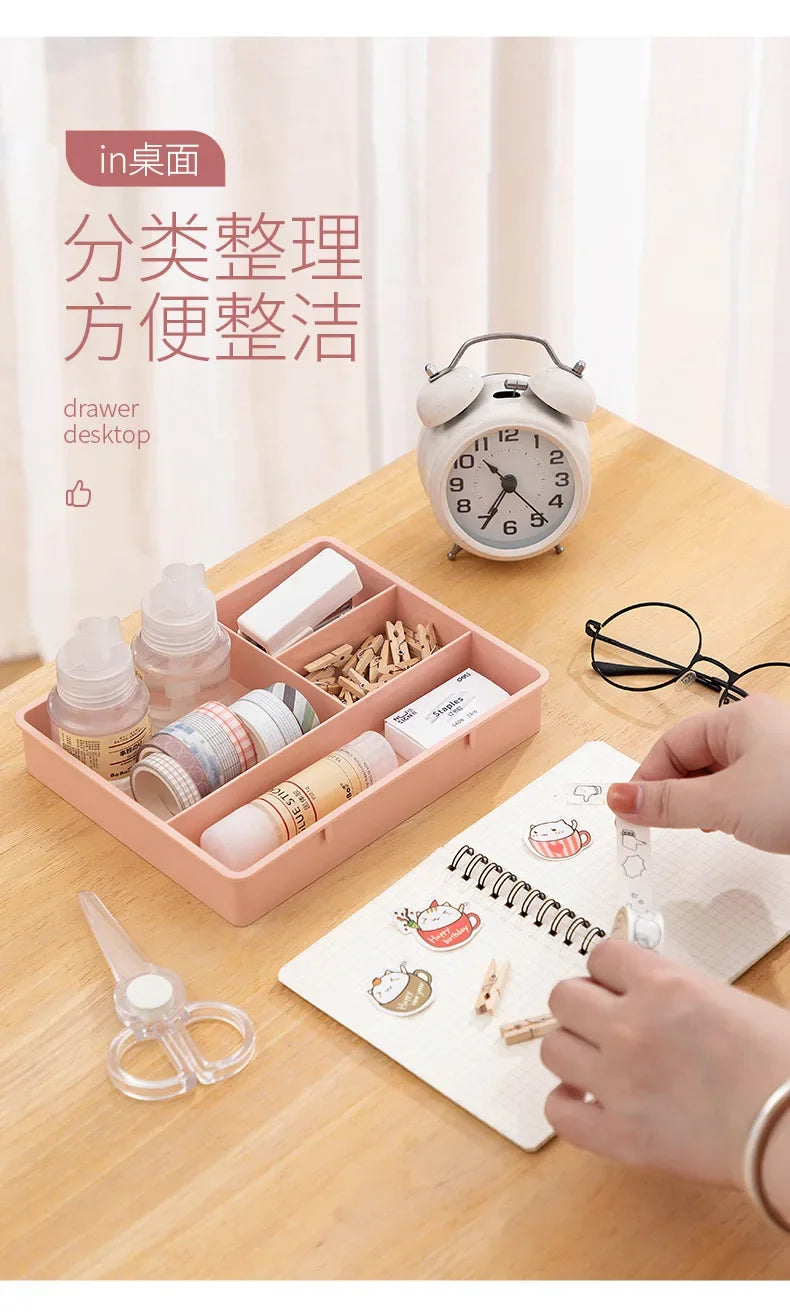 Desk Drawer Organizer Stackable Multi-cell Storage Box Tray Dressing Table Jewelry Organizer Makeup Organizer For Home Office