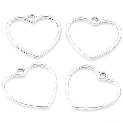 20pcs hollow Hearts Charms Necklace Pendant Bracelet Jewelry Making Handmade Crafts diy Supplies 25*25mm