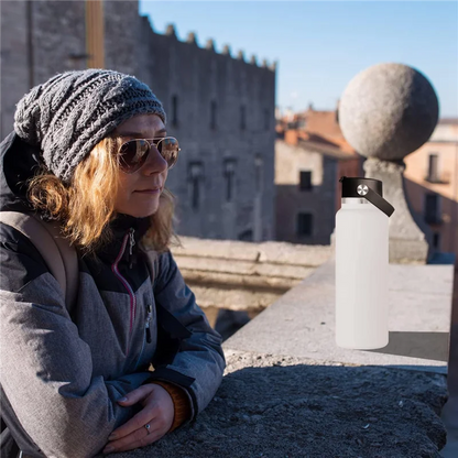 Flip Coffee Lids for Hydro Flask Wide Mouth Bottle 12 16 18 20 32 40 64 Oz,Flexible Handle Lid Replacement