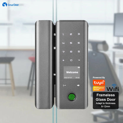 SmarDeer smart Lock with Sliding glass door Fingerprint Lock for Tuya Smart Home Aluminum Glass Door Electronic Lock