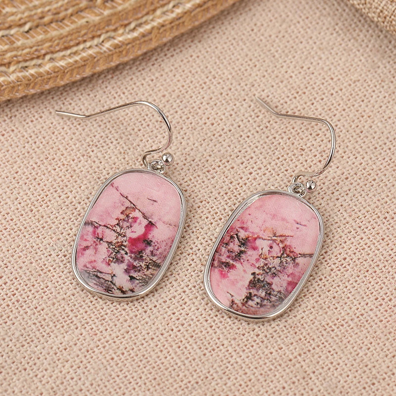 Bohemian earrings with pink gemstones are used as wedding or holiday gifts