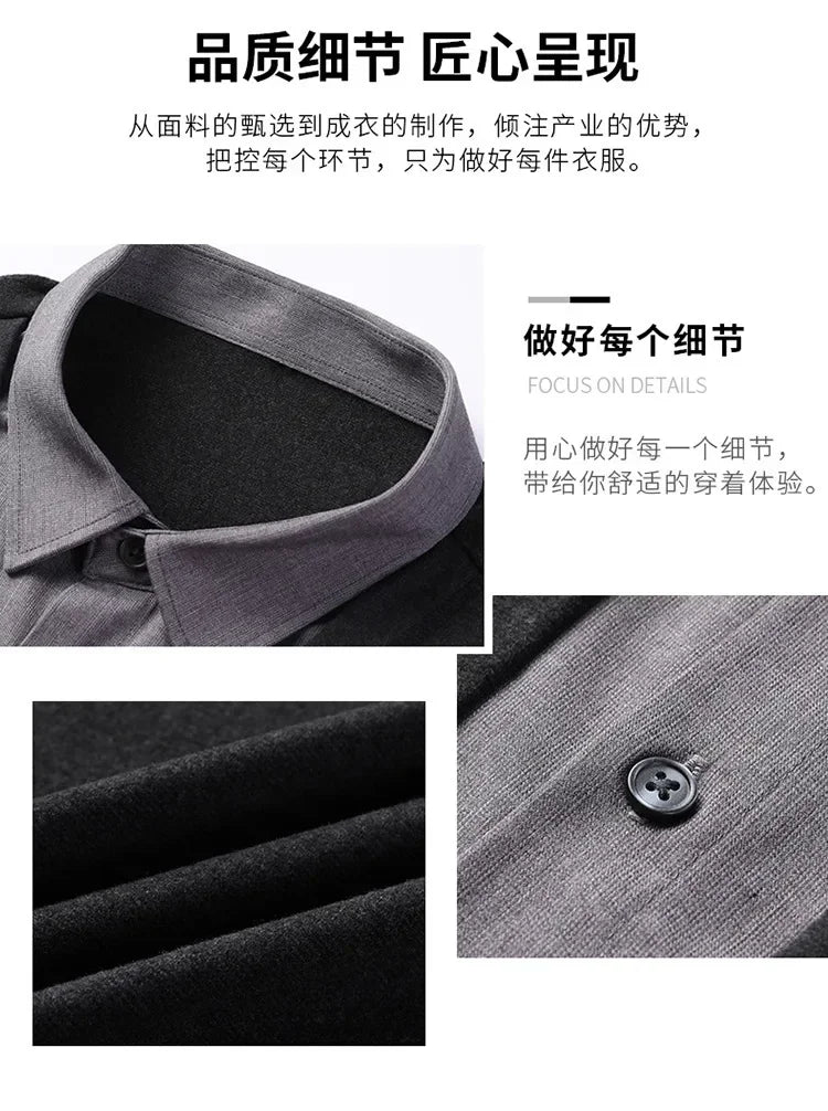 Men's Fake Two Piece Shirt Collar Knitted Cardigan Long Sleeve Shirt Man High Street Fake Two Pieces Button All-match Cardigan