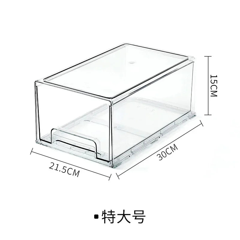 Kitchen Refrigerator Storage Box Fruit Vegatable Meat Fish Food Drawer Organizer Fresh-keeping Stackable Bin Stackable Container