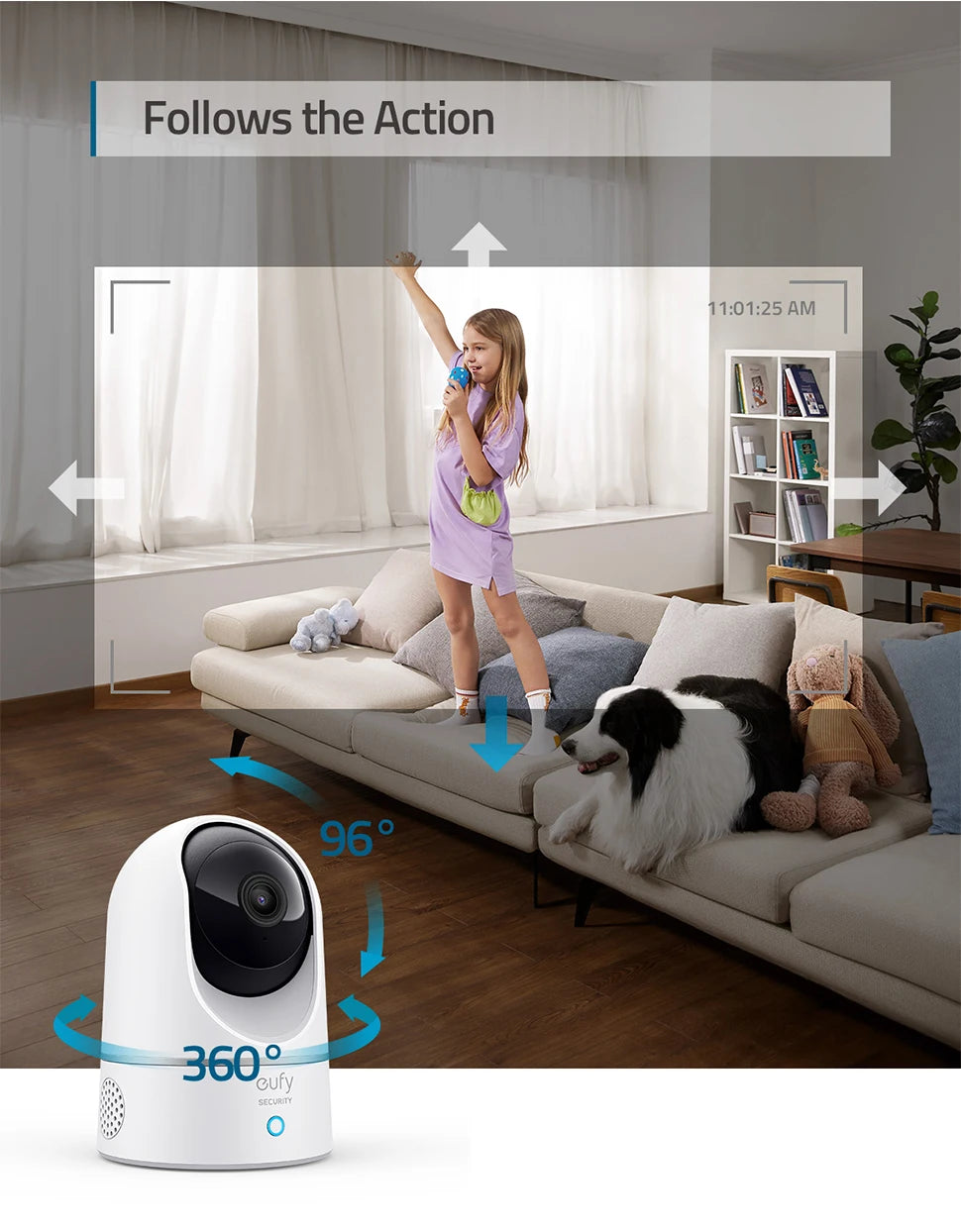 (EU stock)Eufy Security Indoor Cam 2K Indoor Security Camera Pit Pivot Security Camera