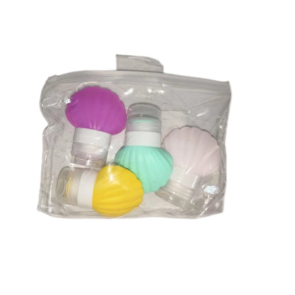 Leak Proof Squeezable Silicone Travel Bottles, Reusable, Refillable Bottles, Shell Shape