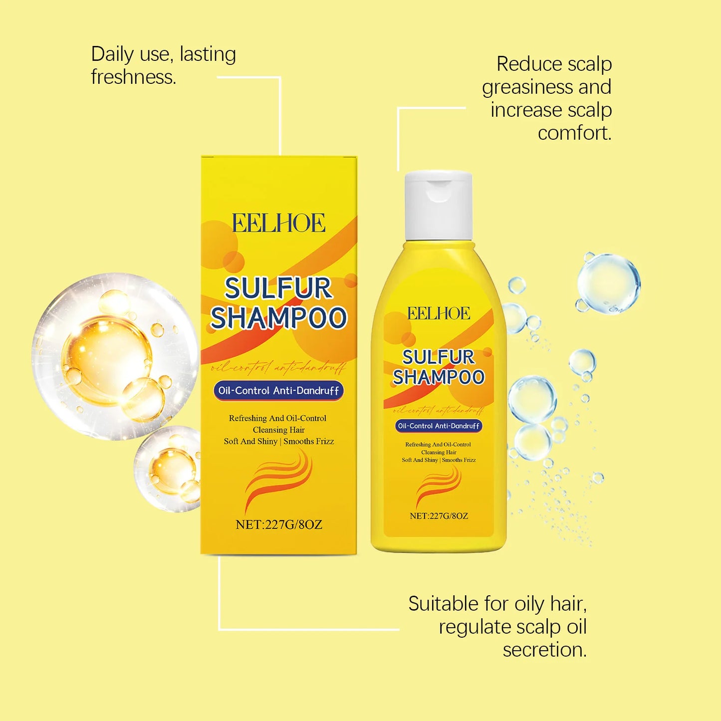 Sulfur Shampoo Shower Gel Set Moisturizing Dry Skin Cleaning Scalp Remove Dandruff Oil Control Deep Nourishing Smooth Body Wash