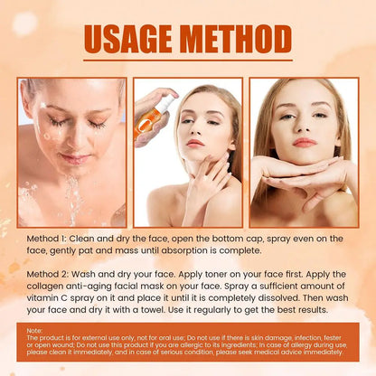 2/1PCs Vitamin C Facial Spray Mist Green Tea Toner Nourishing Relieve Redness Moisturizing Vitamin C For Face Mist Spray 50ml