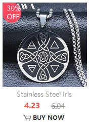 Talisman Protection Luck King Solomon Seal Necklace Stainless Steel Wealth Fortune Wheel Women Men Chain Jewelry salomon N3674