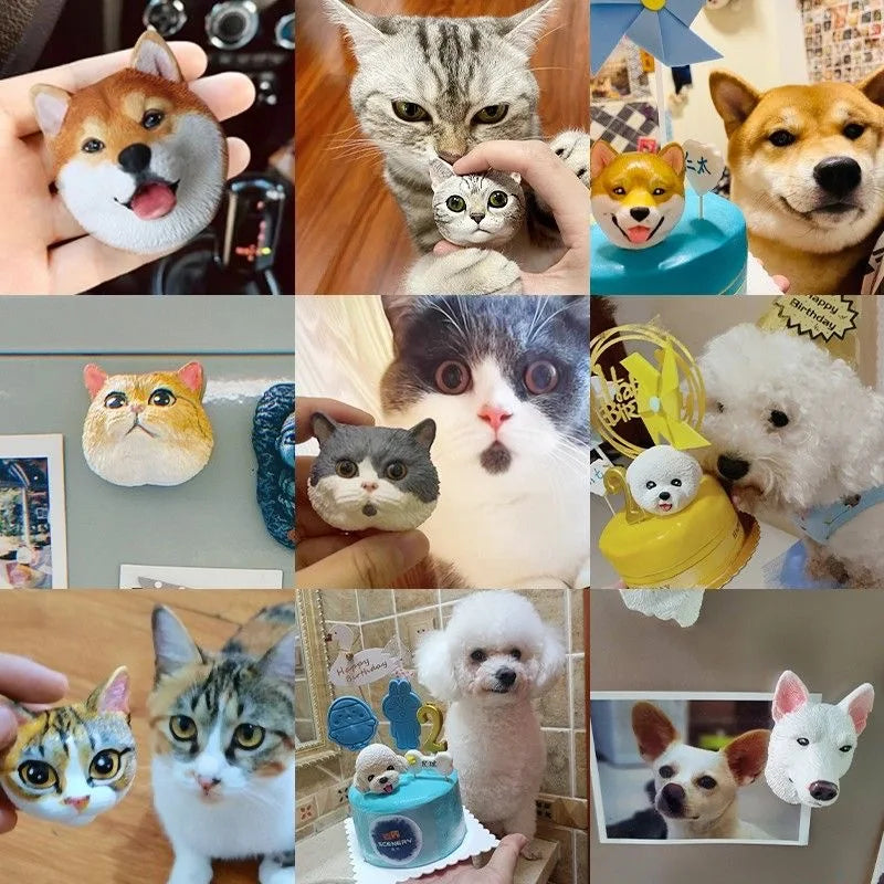 Personalized 3D Pet Portrait Pet Keychain Custom Dog Head Ornament Customized Pet Gift Pet Mini Sculpture Pet Lover Gift Ideas