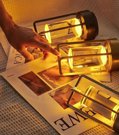 LED crystal table lamp Plastic Rechargeable touch night lamp Bedroom Bedside table lamp Restaurant decorative lamp