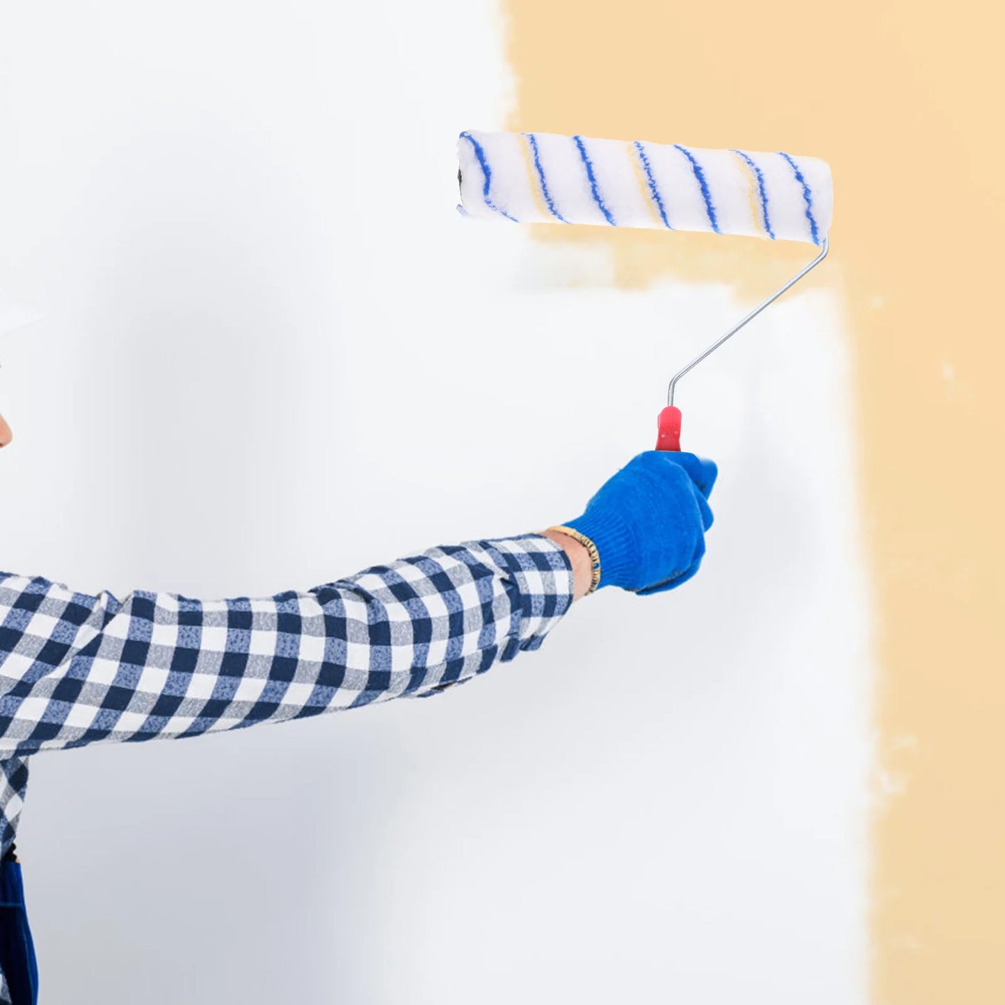 2Pcs Roller Paint Brushes Handheld Wall Painting Tools Reusable Smooth Finish Coverage Decorative Rollers Paint Rollers