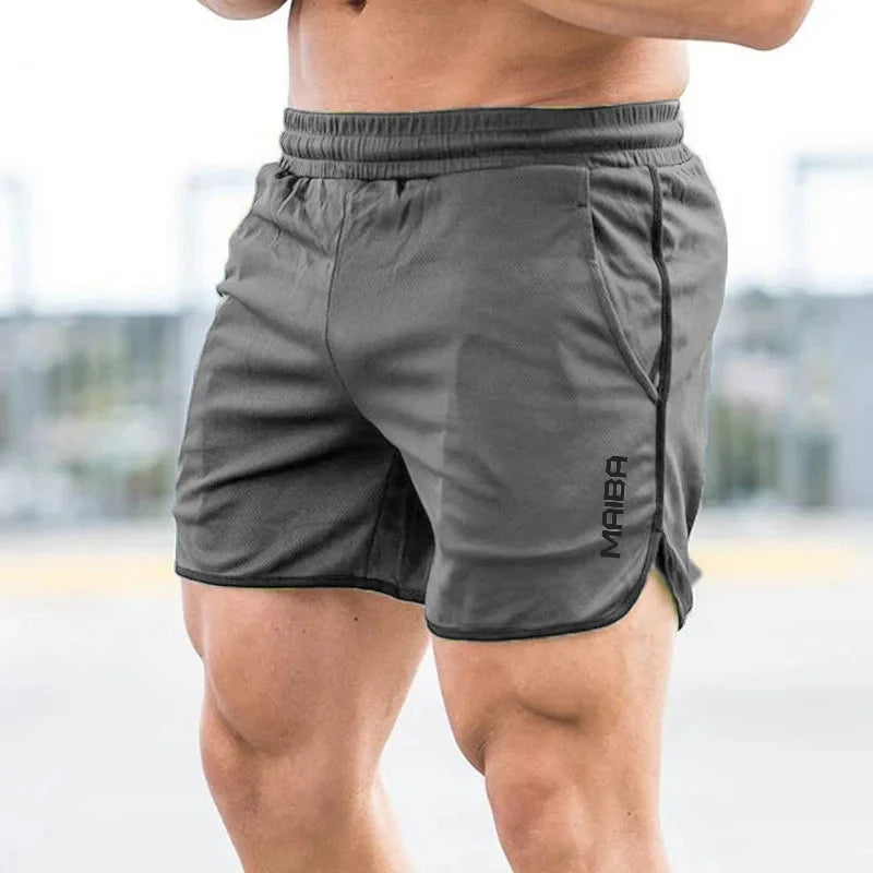 New Summer Casual Cool Breathable Shorts Men's Gym Fitness Fitness Solid Color Slim Shorts Men Jogging Fitness