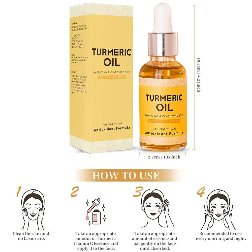 30ml Turmeric Oil Facial Turmeric Serums Deep Moisture Serums Turmeric Freckle Whitening Serum Nourish Smooth Face Skin Care
