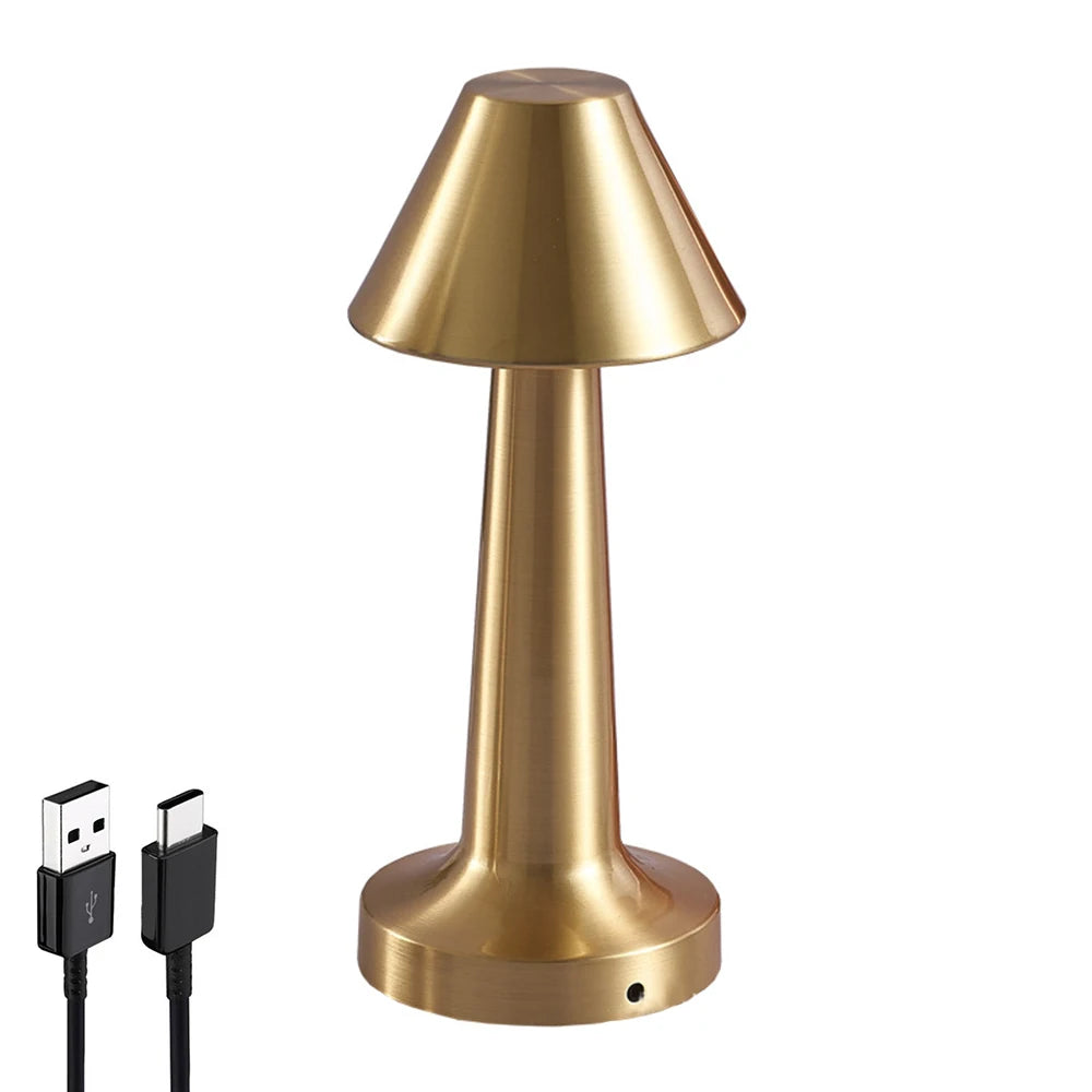 LED Touch Table Lamp Desktop Night Light Rechargeable Cordless Decor Lamp for Restaurant Hotel Bar Bedroom Bedside Light Lamp