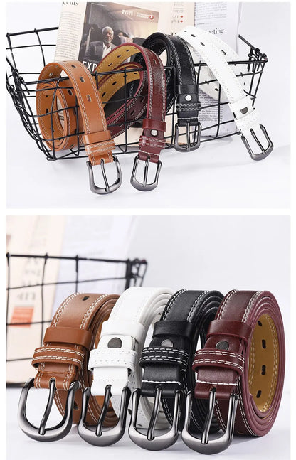Women's Belt Retro Needle Buckle Men's Belt Casual Trend Belt Soft Belt Hollow Belt Paired with Jeans Belt PU Leather Belt