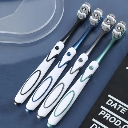 6pcs/pack Hard Bristled Toothbrush Kit Whitening Teeth Toothbrush For Adults Deep Cleaning Oral Care Supplies Family Use