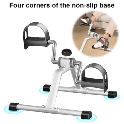 Mini Pedal Exerciser Exercise Bike Indoor Under Desk Bike Pedal Exerciser for Elderly Leg Rehabilitation Home Fitness Equipment