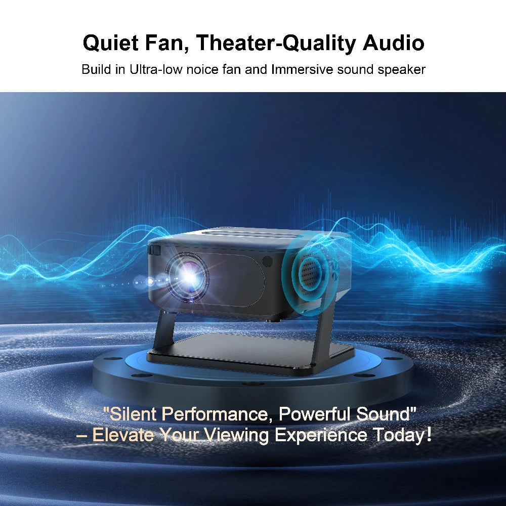 Beam Projector 4k Video Portable Android Bluetooth5.0 Speaker wifi6 Smart Home Theater tv Smartphone Native 720P Low Noice HA109