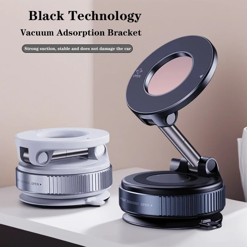 Magnetic Car Mount, Foldable, Strong Suction, Suitable for Phones, iPhone 16, 15, 12, 13, 14, Live Streaming