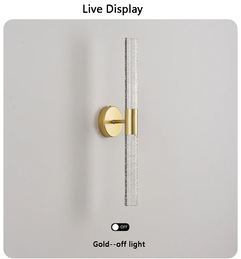 LED Light Modern Wall Light Bedroom Bedside Living Room Wall Lamp Crystal Rod Nordic Aisle Corridor Interior Lighting Fixture