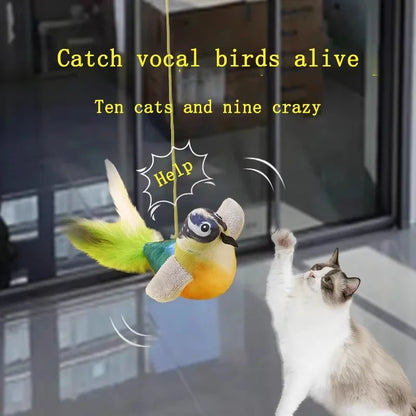 Interactive Cat Toy for Indoor Cats Realistic Bird Sound Plush Catnip Toy Entertaining Kitten Playtime Essential