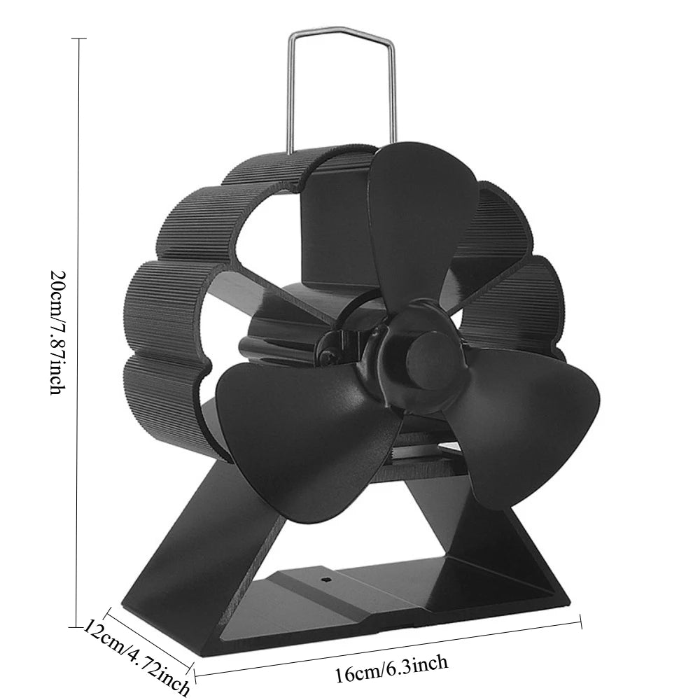 Wood-burning Real Fire fireplace fan, portable aluminum alloy thermal power fan, mini fireplace fan