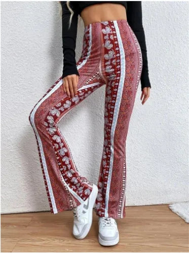 Womens Boho Pants Flare Leggings Hippie Harem Pants Yoga Pants Comfy Bohemian Flowy Hippie Clothes Trousers Bottom Palazzo Pants