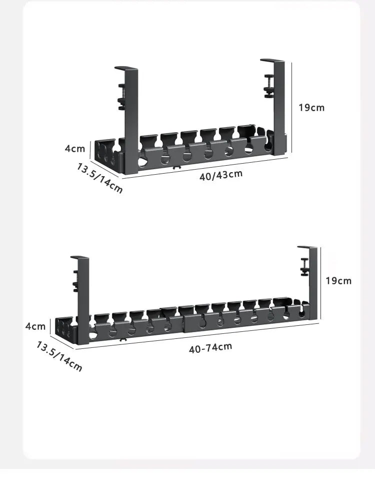 Desk Cable Management Tray,Wire Management, Cable Tray with Clamp for Wire Organizers,Computer Cord Rack for Office,Home