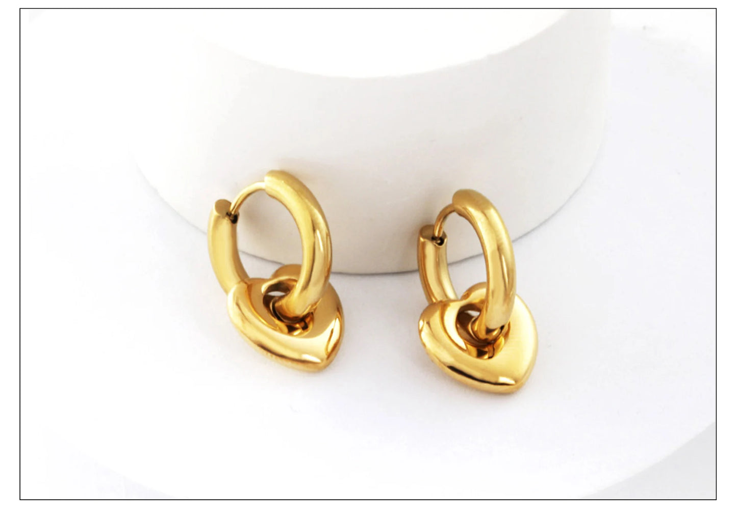 LUXUSTEEL Golden Heart style Women's Hoop Earrings Stainless Steel Female Earring Flower Star Drop Ear ring Jewelry Gifts