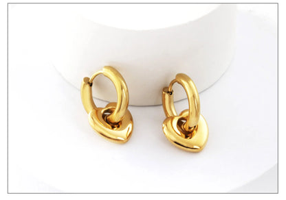 LUXUSTEEL Golden Heart style Women's Hoop Earrings Stainless Steel Female Earring Flower Star Drop Ear ring Jewelry Gifts