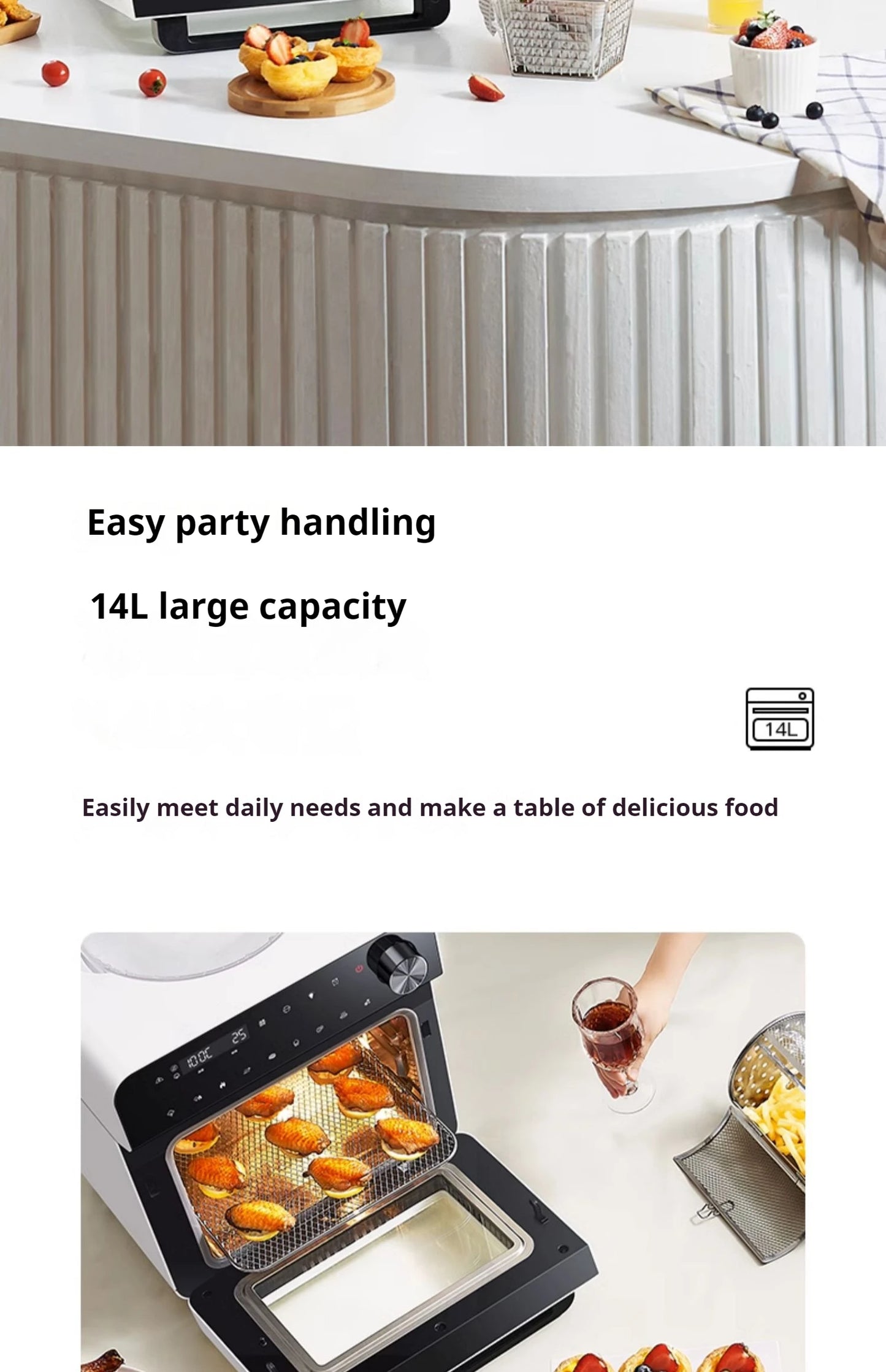 High-end smart air fryer, baking and frying dual-purpose, fully automatic and efficient touch-screen air steam oven for commerci