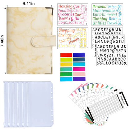 A6 Binder Cash Envelopes for Budgeting Money Organizer for Cash Money Envelopes for cash Leather A6 Binder with zipper