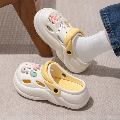 Women Thick Bottom Hole Shoes Summer Beach Platform Sandals Fashion Comfortable Indoor Outdoor Slippers