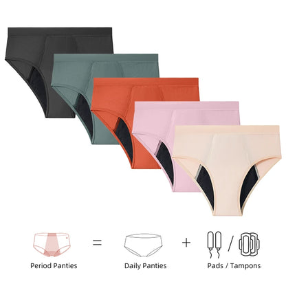 Menstrual Panties Women Abundant Flow Menstrual Period Panties High Waist Menstrual Cycle Absorbent Underwear Leak Proof Panties
